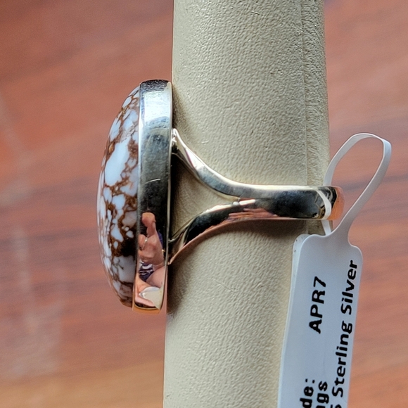 Wild Horse Jasper Handmade Sterling Silver Ring Size 7.5 - Picture 3 of 8